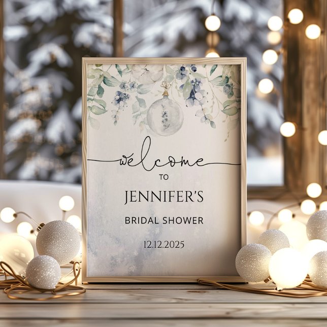 Affiche Bienvenue à la fête prénuptiale d'hiver (Créateur téléchargé)