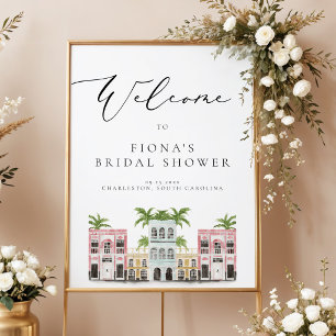 Affiche Bienvenue à la fête prénuptiale FIONA Charleston R
