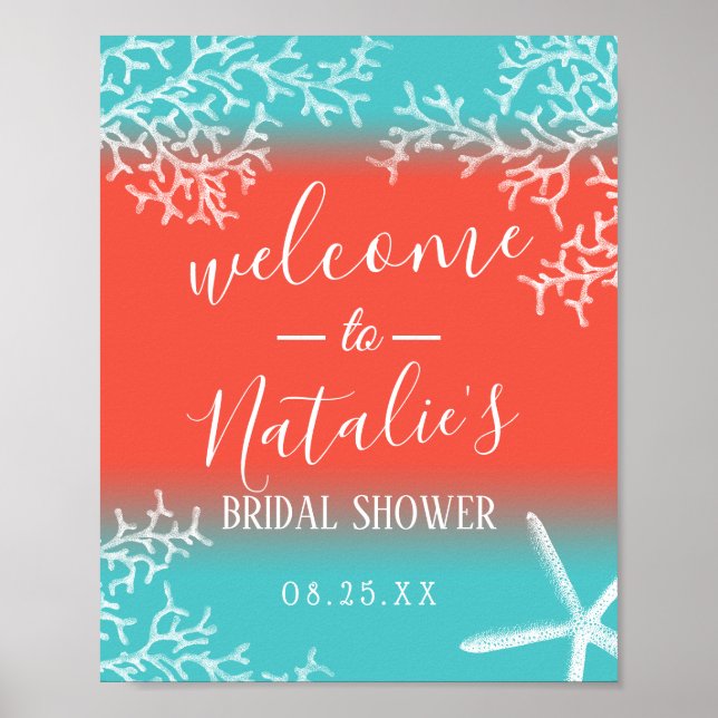 Affiche Bienvenue à la fête prénuptiale sur le thème des é (Devant)