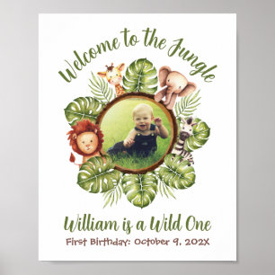 Affiche Bienvenue à la Jungle Photo Wild One Safari Sign