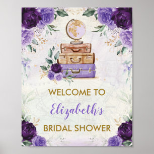 Affiche Bienvenue à la Mariée de Fiançailles Vintage Carte