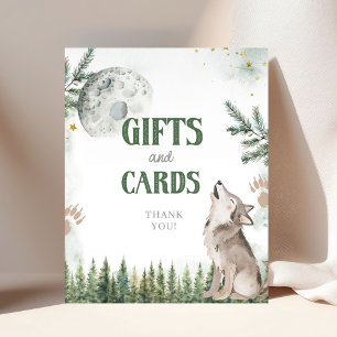 Affiche Bienvenue à la Pack Forest Wolf Card et les cadeau