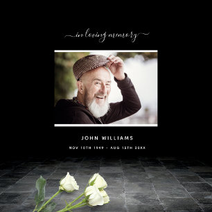 Affiche Bienvenue à la photo noire de mémorial de funérail