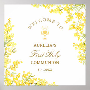 Affiche Bienvenue à la Première Communion Mimosa
