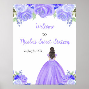 Affiche Bienvenue à la Princesse aux Cheveux Bruns pour se