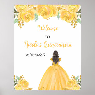 Affiche Bienvenue à la Princesse aux Cheveux Bruns pour se