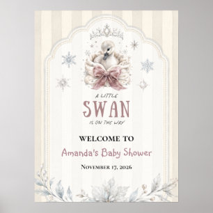 Affiche Bienvenue à la Princesse d'Hiver Fête de Naissance