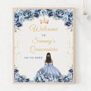Affiche Bienvenue à la Princesse Dusty Blue pour ses Quinc