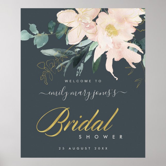 AFFICHE BIENVENUE À LA RÉCEPTION DE MARIAGE À L'AQUARELLE  (Devant)