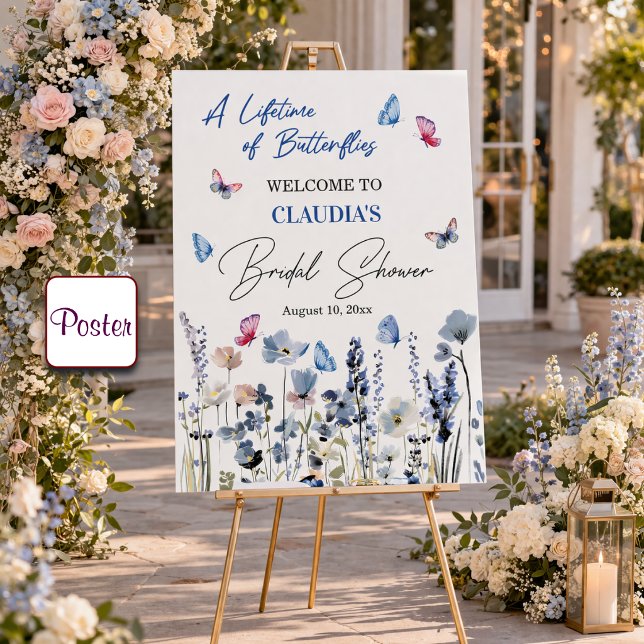 Affiche Bienvenue à la réception de mariage aux fleurs sau (Créateur téléchargé)