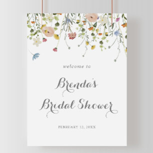 Affiche Bienvenue à la réception de mariage avec des fleur