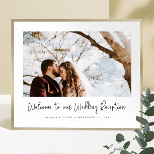 Affiche Bienvenue à la réception de mariage avec photo mod