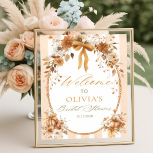 Affiche Bienvenue à la réception de mariage avec un nœud f