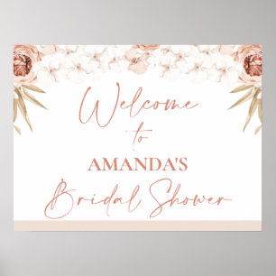 Affiche Bienvenue à la réception de mariage Boho White Orc