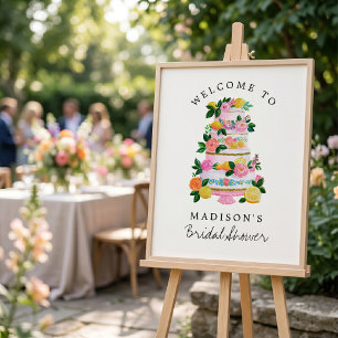 Affiche Bienvenue à la réception de mariage citrique au ci