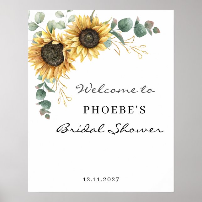 Affiche Bienvenue à la réception de mariage floral tournes (Devant)