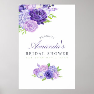 Affiche Bienvenue à la réception de mariage Floral Ultra V