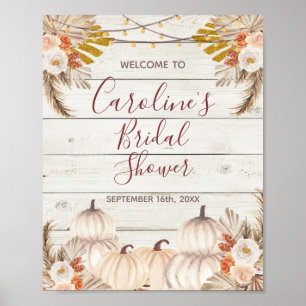 Affiche Bienvenue à la réception de mariage Rustic Wood Wh