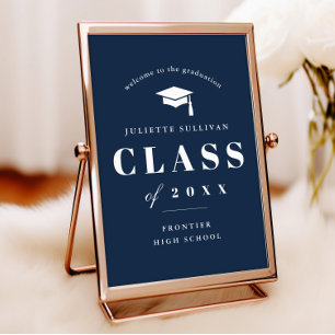 Affiche Bienvenue à la remise des diplômes de type minimal