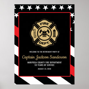 Affiche Bienvenue à la retraite des pompiers du service d'