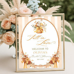 Affiche Bienvenue à la soirée de mariage de la citrouille