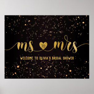 Affiche Bienvenue à la soirée de mariage de Mlle à Mme ave