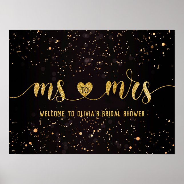 Affiche Bienvenue à la soirée de mariage de Mlle à Mme ave (Devant)