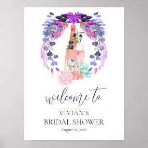 Affiche Bienvenue à la soirée de mariage Modern Petals & P