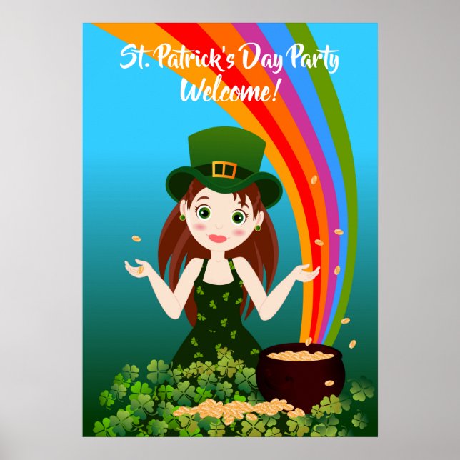 Affiche Bienvenue à la St. Patrick's Kids Party (Devant)