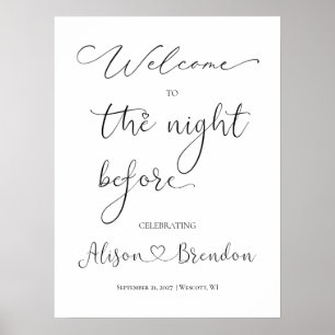 Affiche Bienvenue à la veille de la signature Noir Blanc