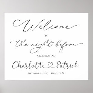Affiche Bienvenue à la veille de la signature Noir Blanc