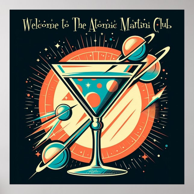 Affiche Bienvenue À L'Âge Spatiale Atomic Martini Club (Devant)