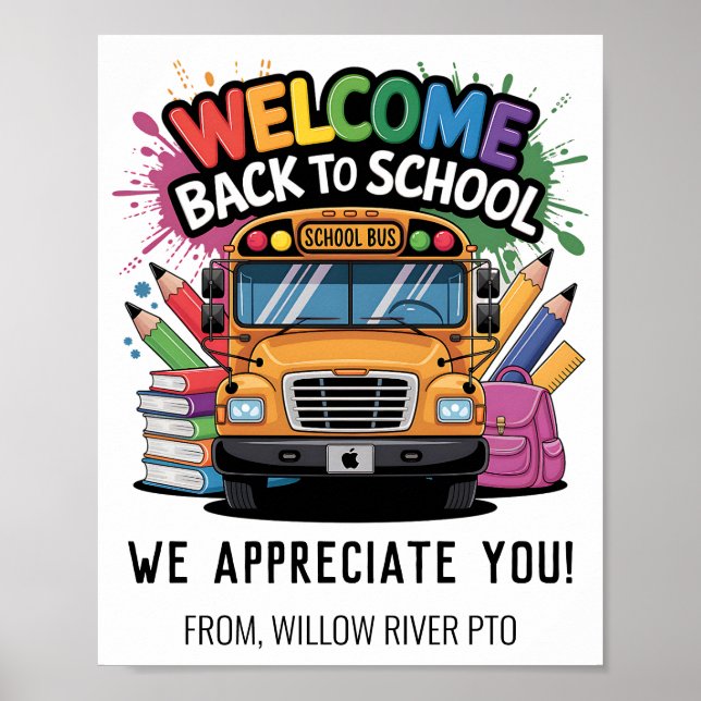 Affiche Bienvenue à l'école - Bright & Fun Classroom (Devant)