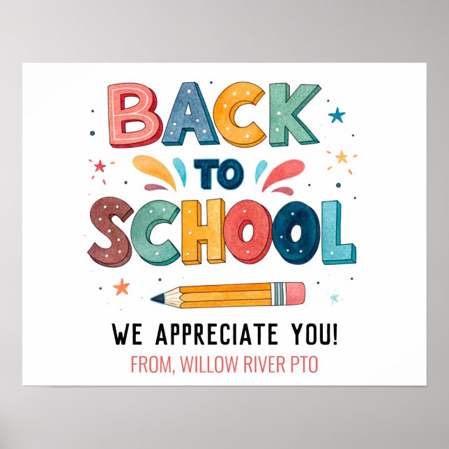 Affiche Bienvenue à l'école - Bright & Fun Classroom (Devant)