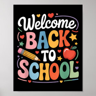 Affiche Bienvenue à l'école Cute Professeur Premier Jour D
