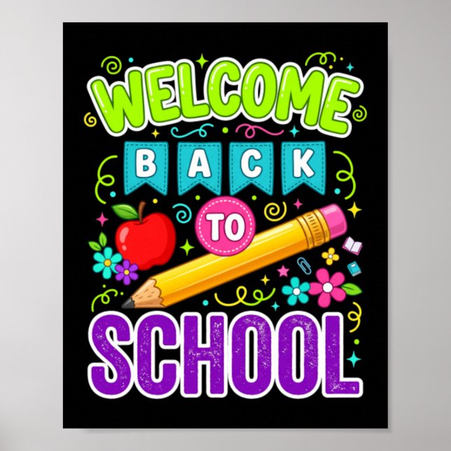 Affiche Bienvenue à l'école, premier jour d'école (Devant)