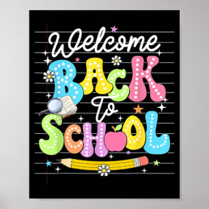 Affiche Bienvenue à l'école Professeur Enfants Premier Jou