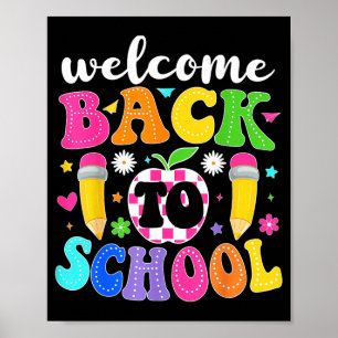 Affiche Bienvenue à l'école Professeur Jour de rentrée heu