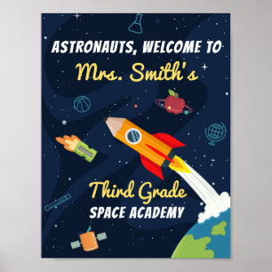 Affiche Bienvenue à l'enseigne de l'école spatiale de la c