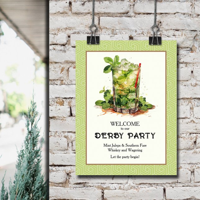 Affiche Bienvenue à Mint Julep Derby (Mint Julep Derby Welcome Poster)