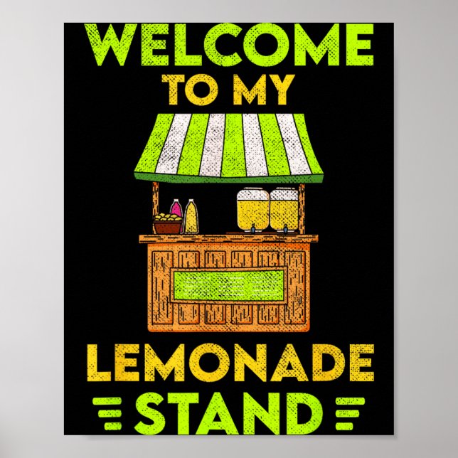 Affiche Bienvenue à mon stand de limonade _ Été _ Citron (Devant)