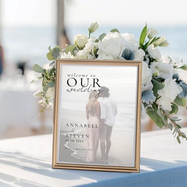 AFFICHE BIENVENUE À NOTRE MARIAGE (Photo WELCOME TO OUR WEDDING Poster with your Photo, Names & Date.)