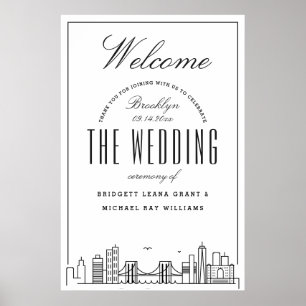 Affiche Bienvenue à notre mariage à Brooklyn !