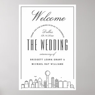 Affiche Bienvenue à Notre Mariage Dallas !