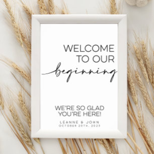 Affiche Bienvenue À Notre Mariage Débutant