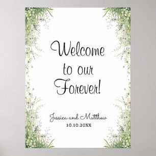 Affiche Bienvenue à notre Mariage Forever Dusty Sage