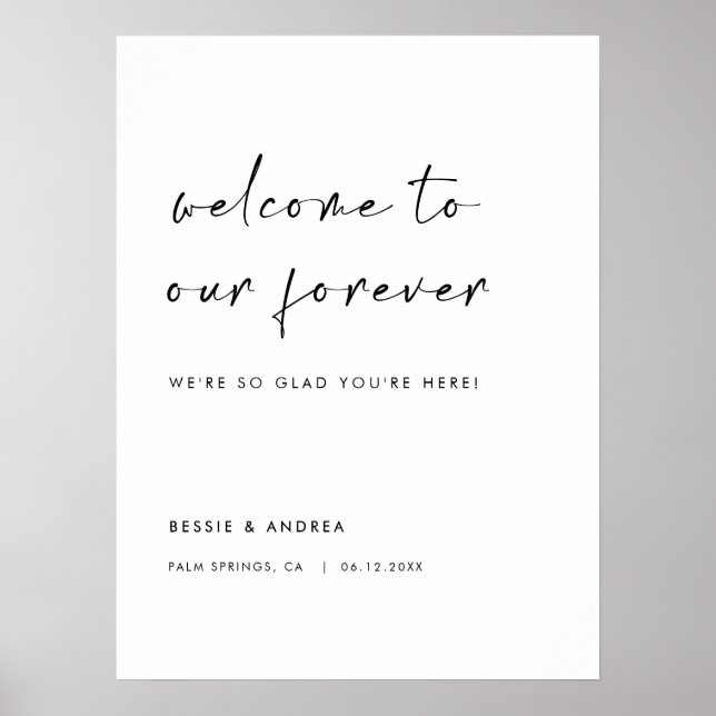 Affiche Bienvenue à notre Mariage Forever Modern (Devant)