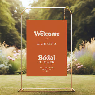 Affiche Bienvenue à une Baby Shower de mariage en terre cu
