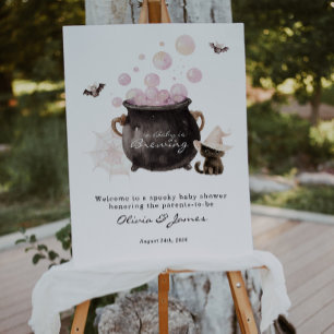 Affiche Bienvenue à une Baby Shower Halloween : Un Bébé se