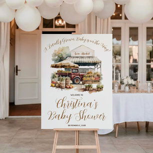 Affiche Bienvenue à une Baby Shower Marché de Producteurs